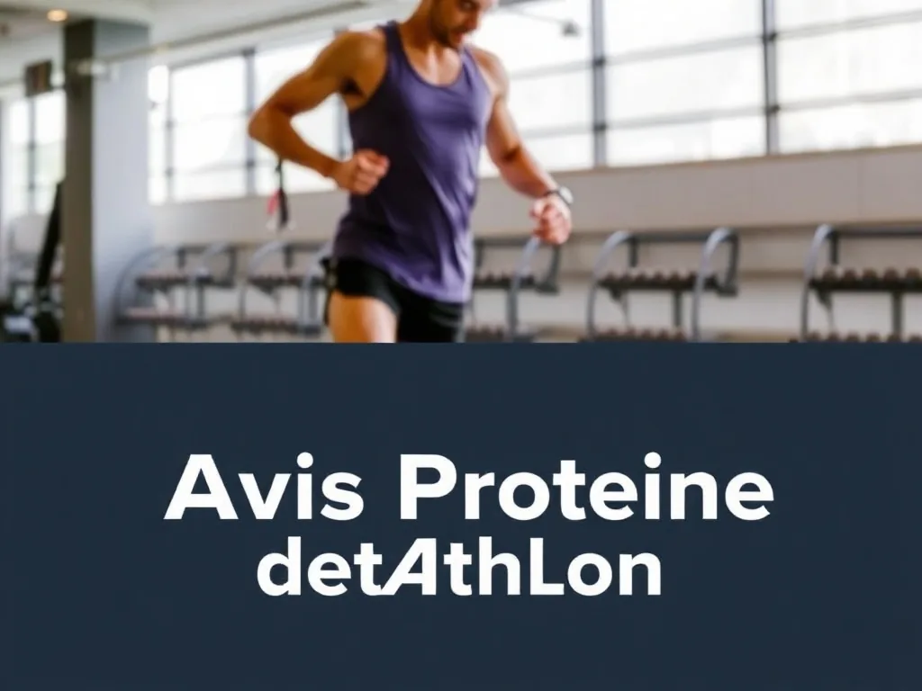 Pot de whey Decathlon, poudre versée dans un shaker sur une table