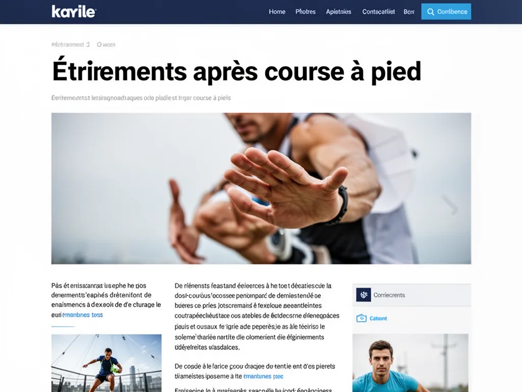 Un coureur s'étire les mollets et les hanches sur un chemin après une séance de running