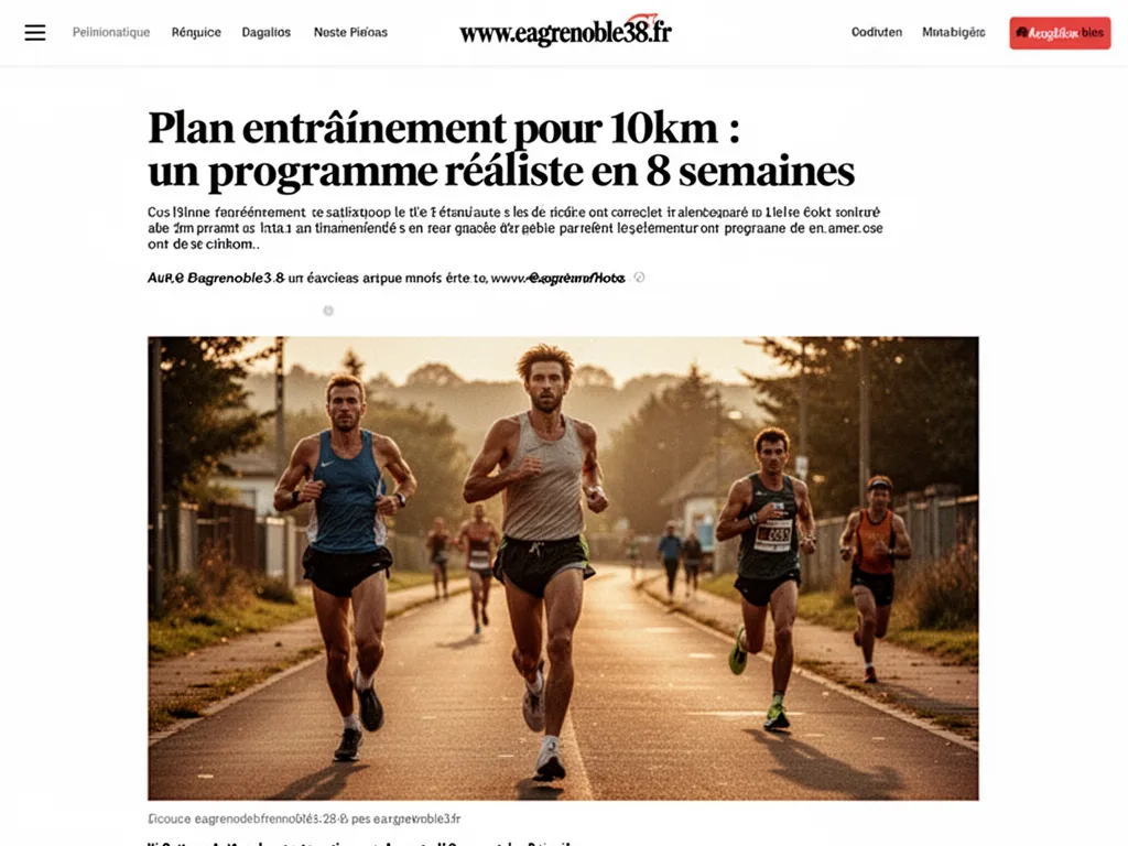 Plan entraînement pour 10km : un programme réaliste en 8 semaines